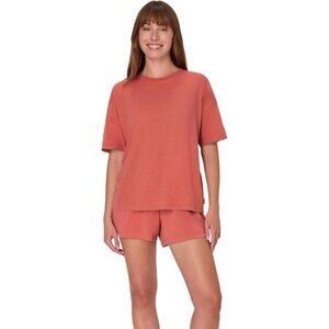 Women's Natural Cedar Originals Super soft Lounge Set Boxy Tee & Sleep Shorts